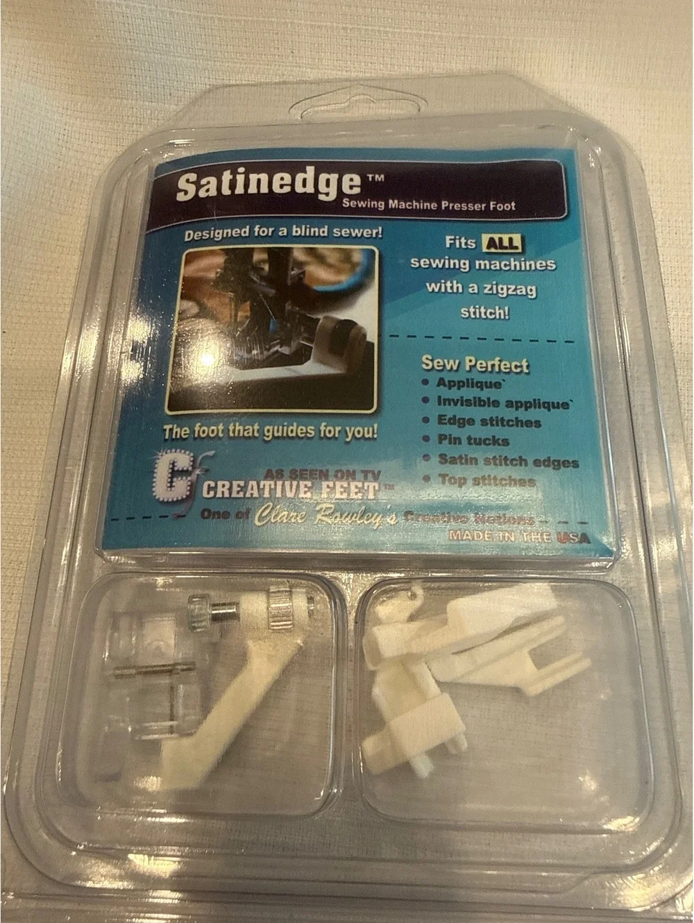 Creative Feet Satinedge Sewing Machine Presser Foot with Adapters SE-94
